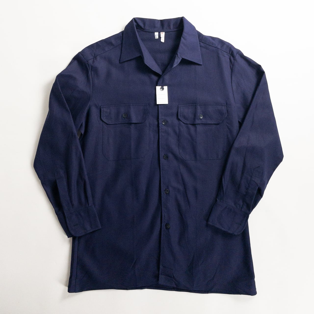 1960-70s "French Vintage" Blue Cotton Twill Work Shirt, Dead Stock