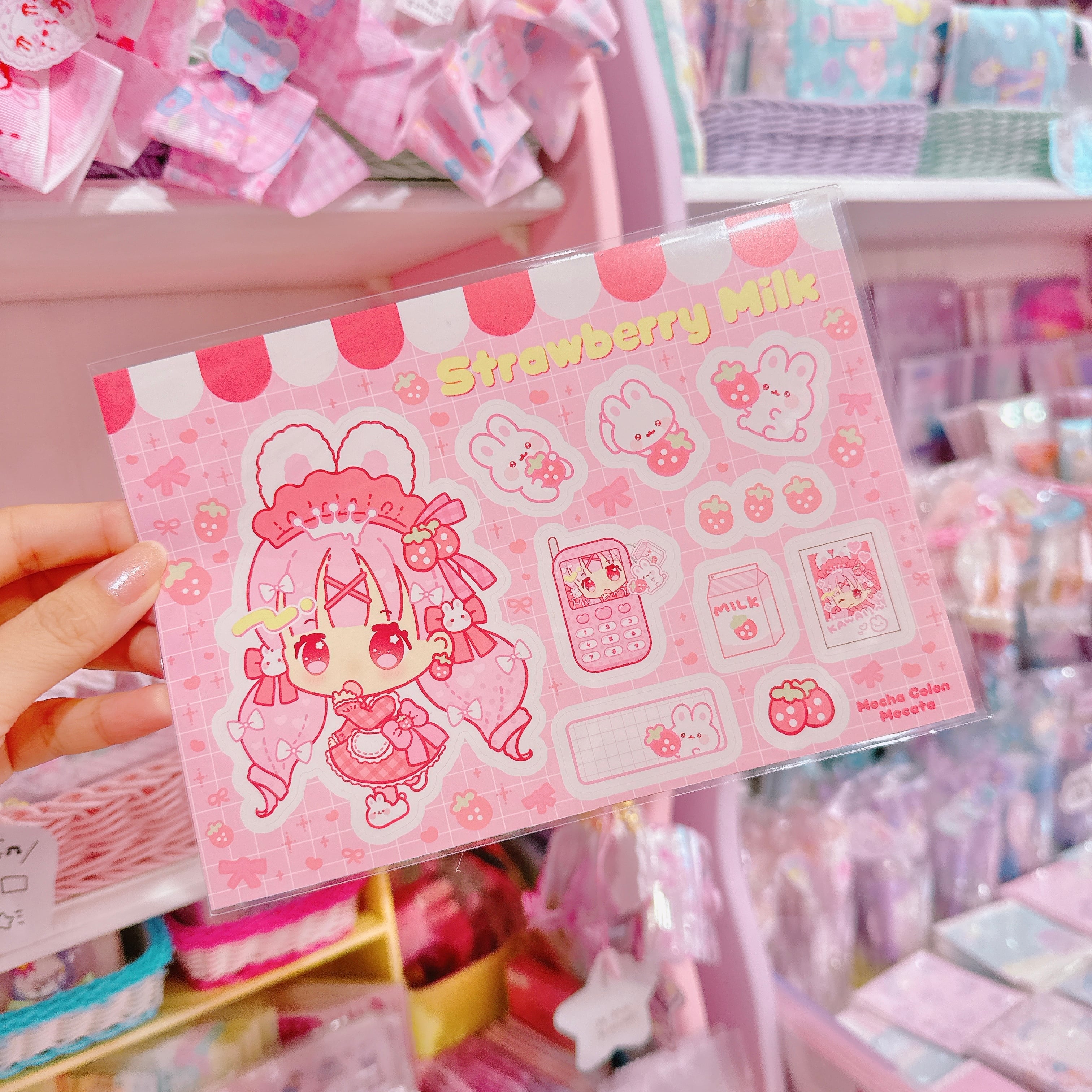 【G3】16-4いちごみるくな女の子シール