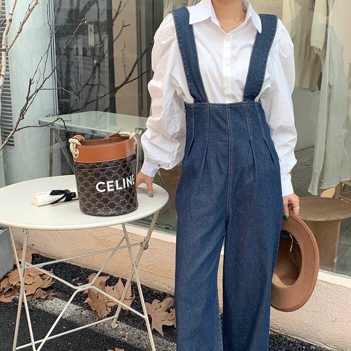 ハイウエストデニムオールインワン