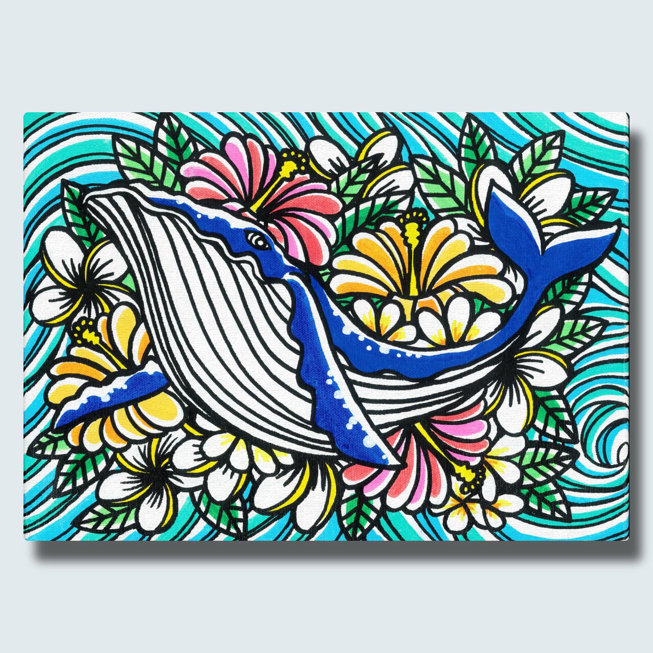 原画】Canvas Panel F4 Size（Flower Whale） | TAMO ART GALLERY