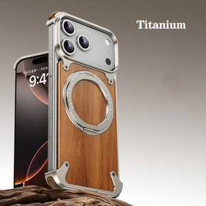 ◆iPhone17 Pro/Pro Max◆ Wood × Metal Magnetic Phone Case / ウッド×メタル マグネット スマホケース