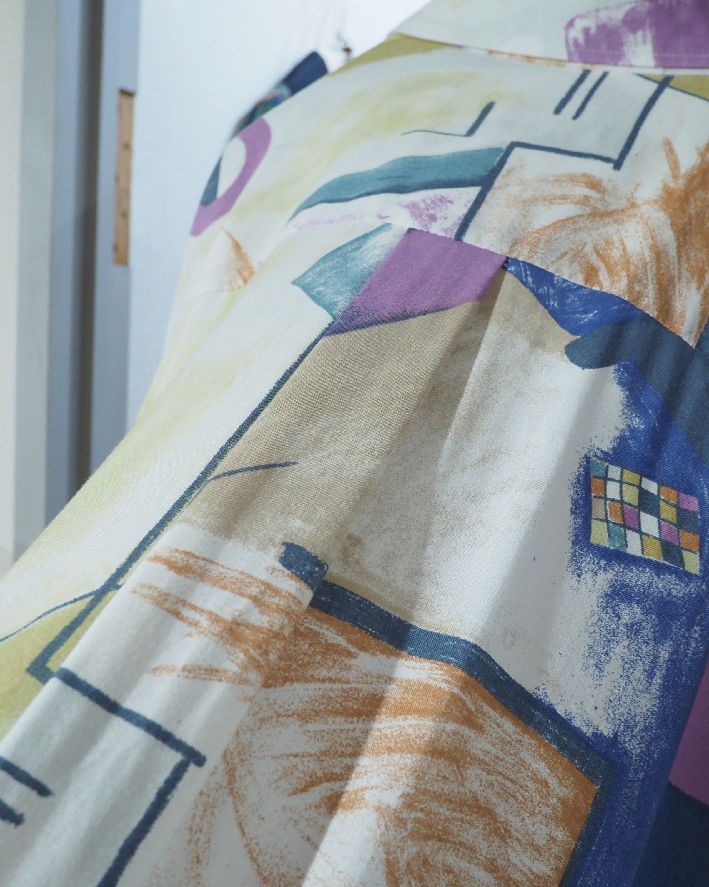 1990s Colorful Abstract art printed vintage loose SS shirt