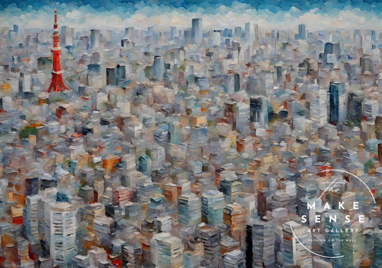 Tokyo Dream｜東京の街並みを抽象的に描いたモダンアートポスター｜洗練された色彩と構図が都会的インテリアを演出A3ポスター