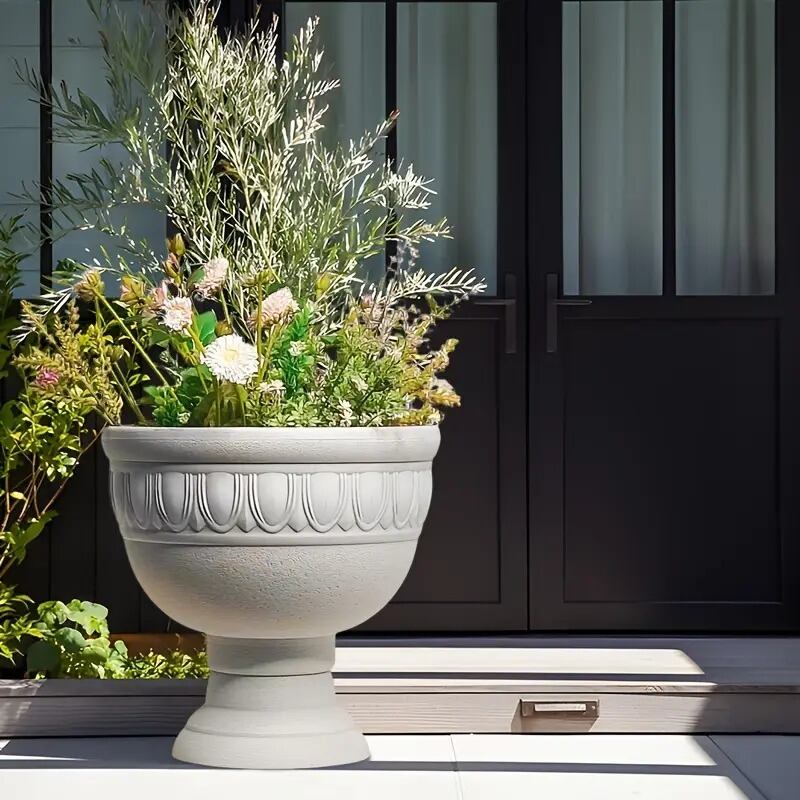 プランター 鉢 ヨーロピアンスタイル 14インチ 高級 エンボス模様