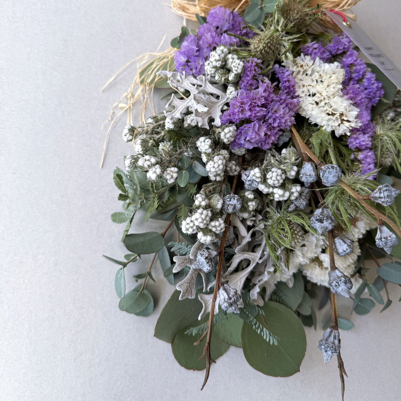 スターチスのスワッグ（パープル） | ドライフラワースワッグと布雑貨