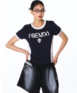 [PRENDA] SPORTS CREWNECK TEE NAVY