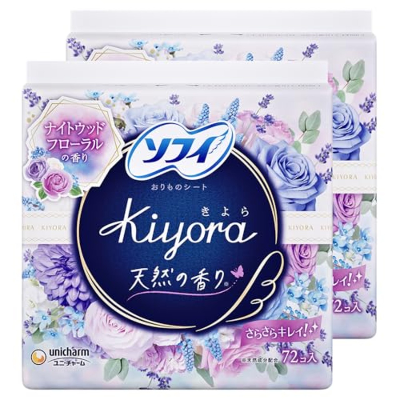 Sofy ソフィ Kiyora フローラルリラックス 72コ入×2個パック(unicharm Sofy)