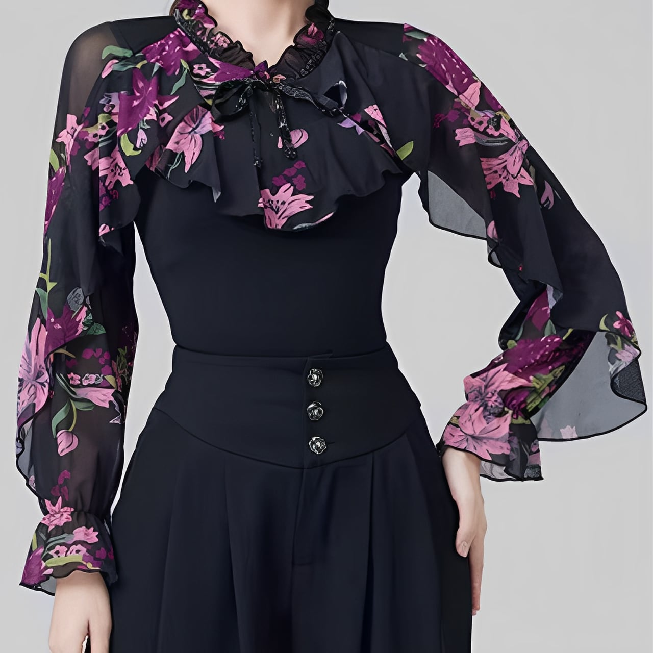 シアーフレアスリーブ ボレロデザイン トップス ds0125