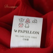【美品 日本製社交ダンス衣装】トップス レッスンウェア 練習着 PAPILLON パピヨン Mサイズ 赤 レッド レース 華やか 派手