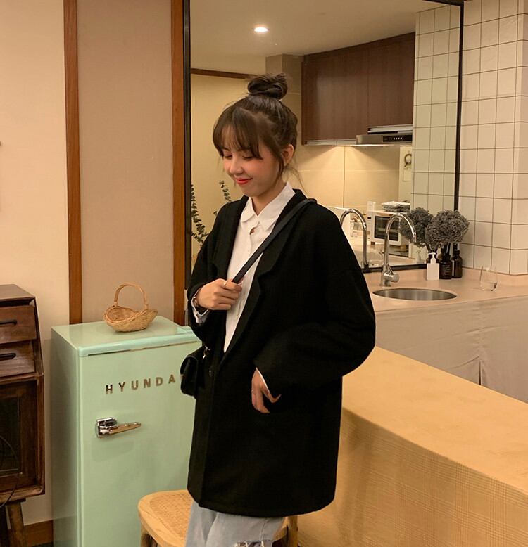 カジュアル 気質 長袖 暖かい ウィンター 大人気 中・長セクション ラペル ゆったりする 怠惰な風