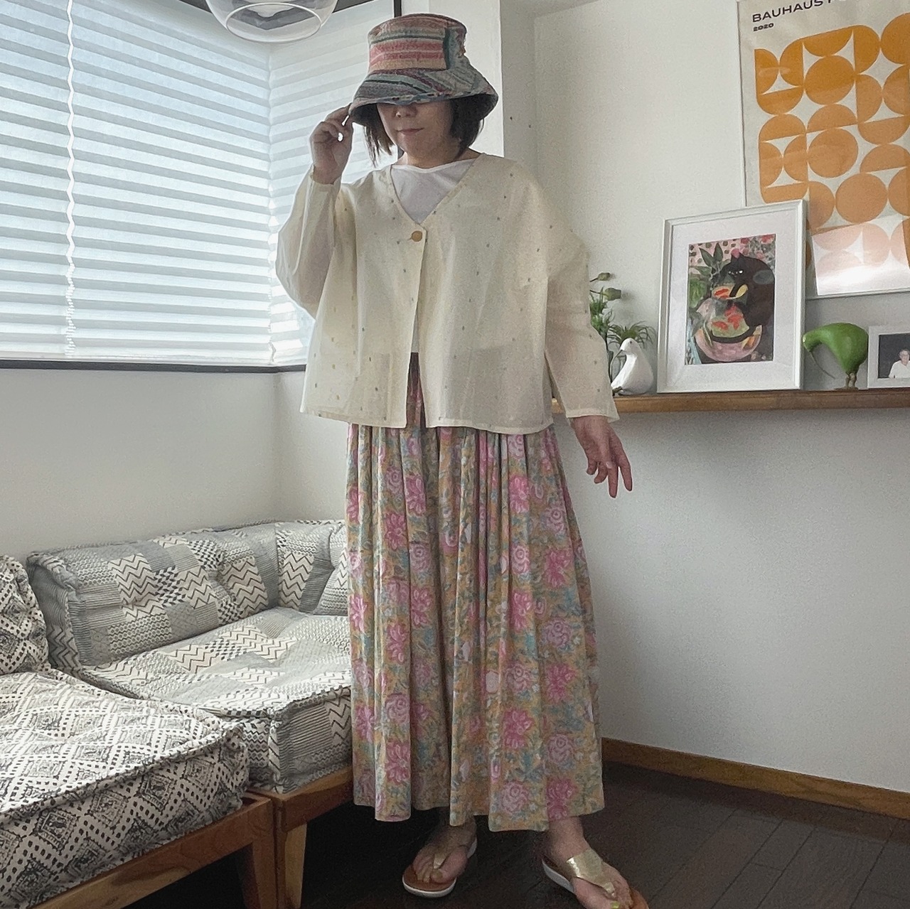 ワイドフレアパンツ＜GIM/303・ベージュ＞