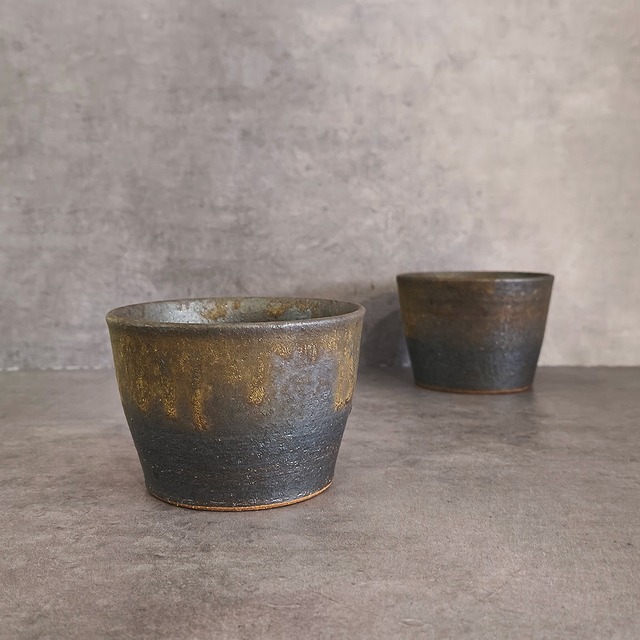 やちむん FUCLAY そばちょこ FUCLAY black 釉薬  沖縄県今帰仁の窯 やちむん 湯呑 スープカップぐいのみ おちょこ 盃  沖縄  【fuc-soba-1】