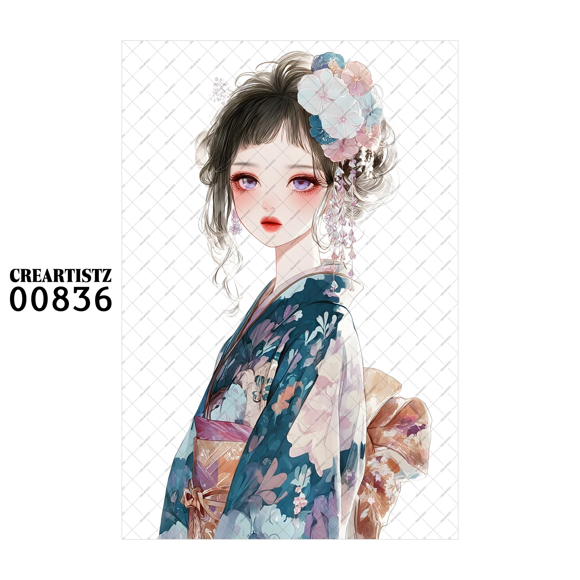 00836 ガール キュート オリジナル ペーパー/ステッカー 4枚セット CREARTISTZ