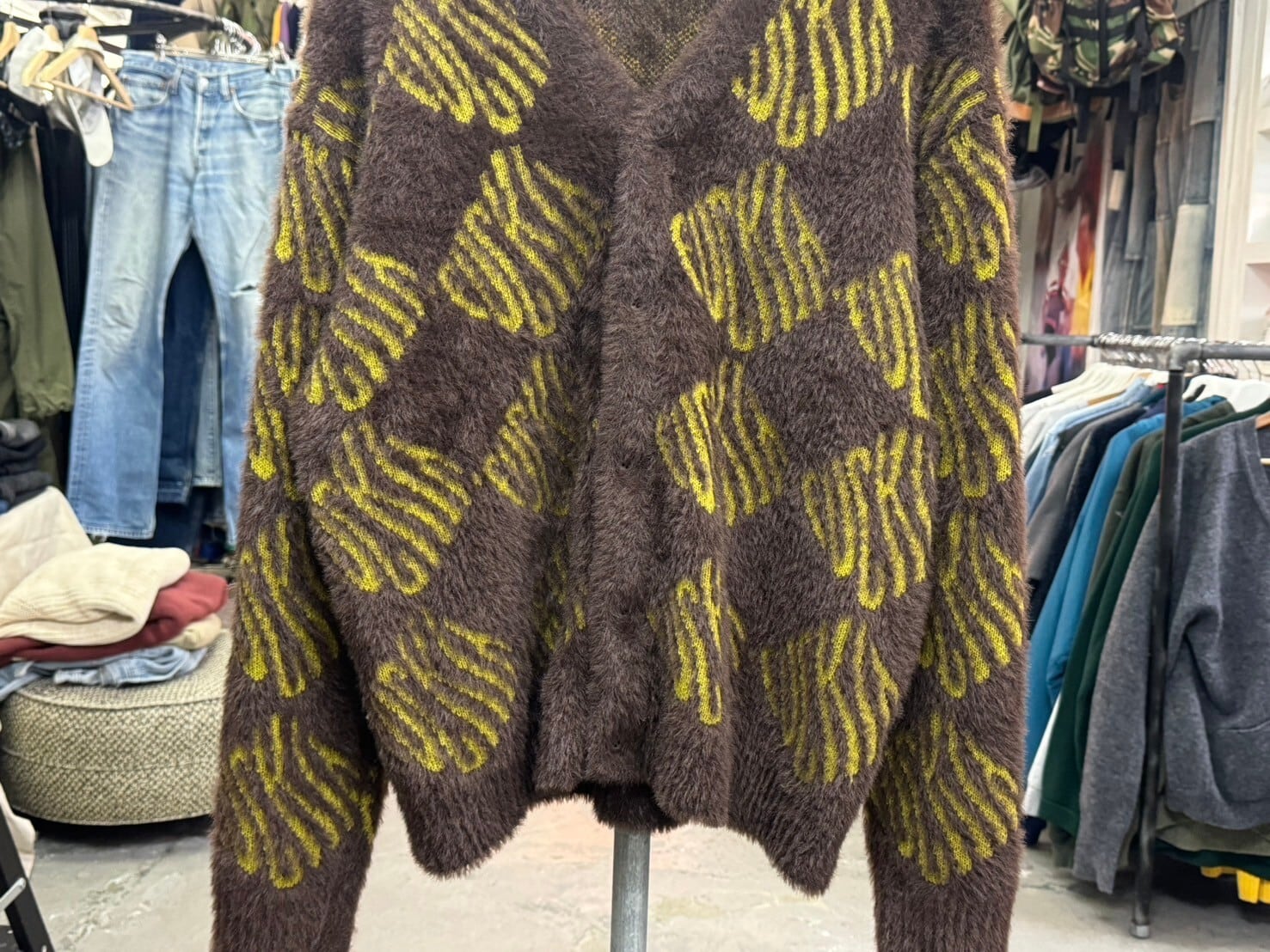 HUF FUCK IT CARDIGAN BROWN LARGE KN00315 02458 | BRAND BUYERS OSAKA