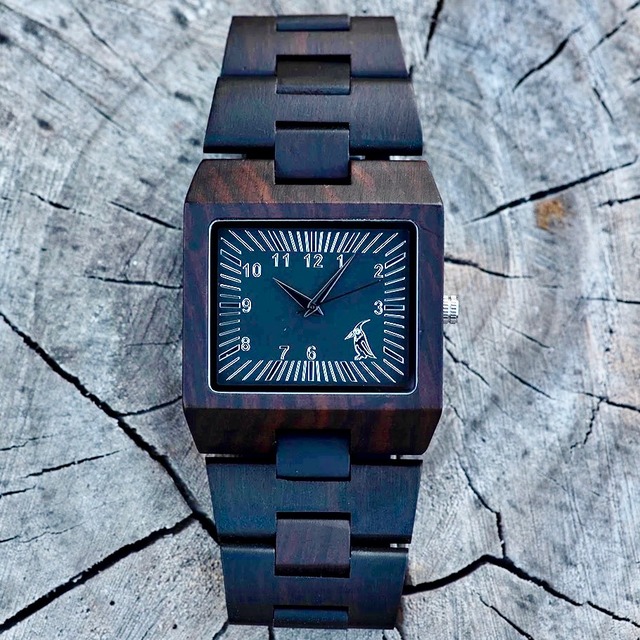 【TR2197】[3atm] Wooden watch - Monarch Square