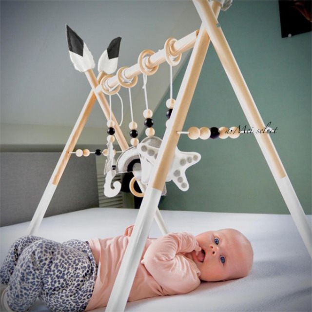 木製ベビージム 単体 出産祝い ベビーグッズ 知育 プレイジム 木製フレーム 組み立て式 おもちゃ キッズ用品 ベビー用品 赤ちゃん用品 お昼寝 お寝相アート A Mei Shop
