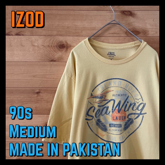 【IZOD】アイゾット 古着 90s  Tシャツ M シングルステッチ ライトイエロー