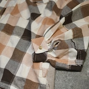 patch work design check shirt jacket