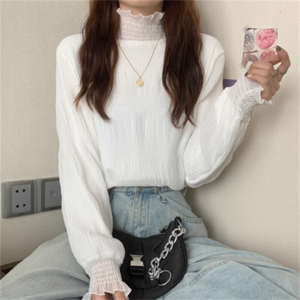 【送料無料】 トップス 3色 ブラウス セーター 萌え袖 袖あり 長袖 フレア袖 フレアスリーブ ハイネック Aライン フレア ロング丈 立体感 厚手生地 かわいい 大人可愛い 大人女子 こなれ感 シンプル カジュアル 大人 上品 おしゃれ お洒落 ラフ コンサバ フェミニン ガーリー 無地 冬 30代 40代 レディース 女性用 デート お出かけ お茶会 女子会 休日 授業参観 着回し プチプライス カラバリ デイリーユース 普段使い オルチャン 韓国系 ファッション 着痩せ   インスタ映え