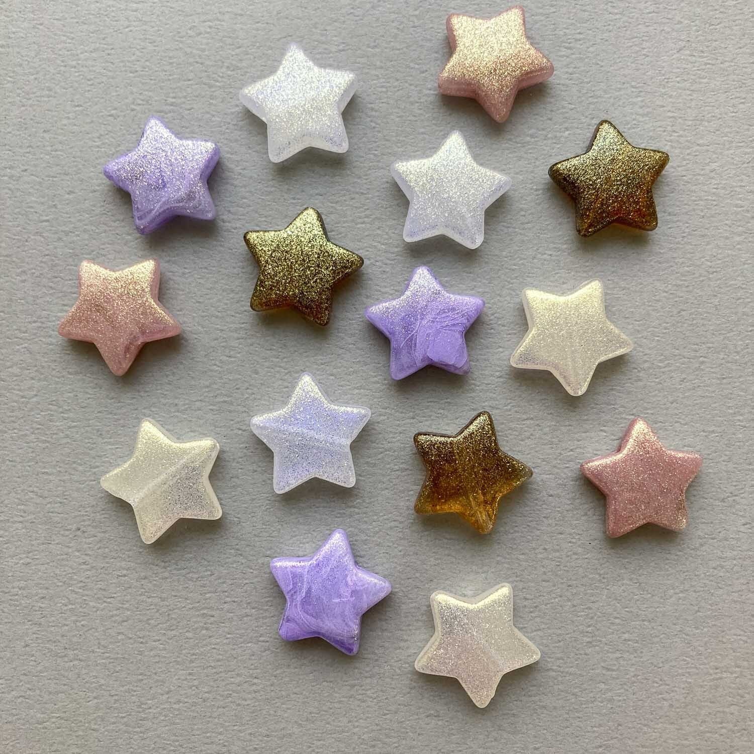 再入荷〉表面ザラザラゴールドラメ星ビーズ M（19mm） | Dua