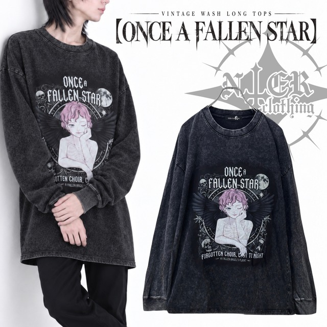 VINTAGE WASH LONG TOPS【ONCE A FALLEN STAR】