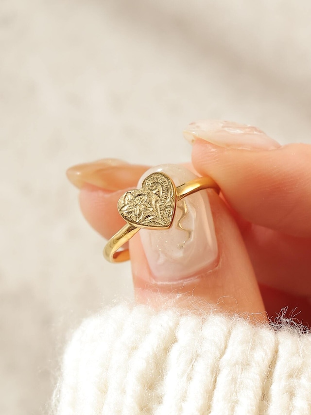 316L hawaiian heart ring  #r07