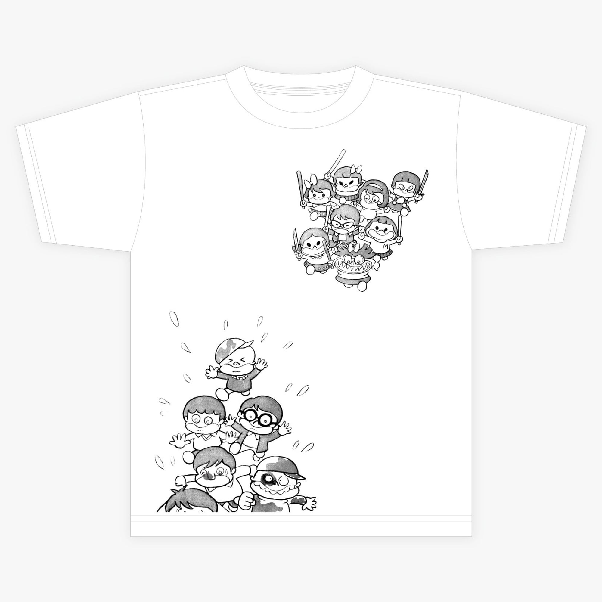 【限定Tシャツ #3】逃げろ! + “三丁目が戦争です” 筒井康隆 + 永井豪