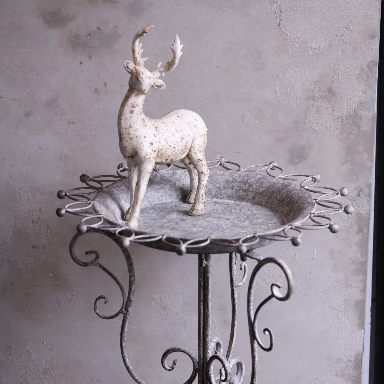 S木さま専用ページ：スタンドブリキ　シャロットバードトレイ B　アンティーク調　シャビーシック　オシャレ　JG 22