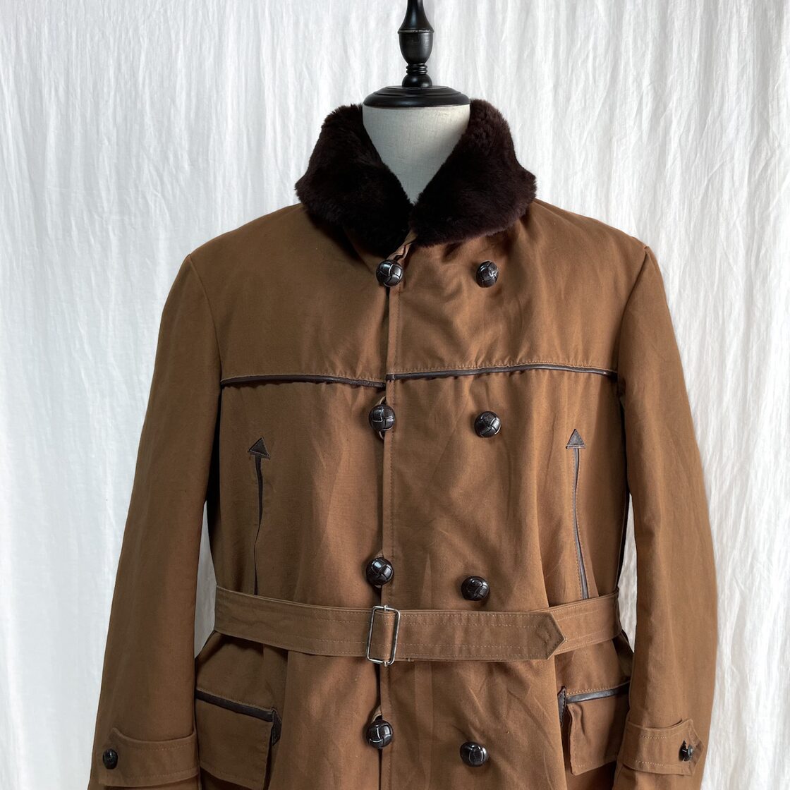 美品 60s 70s フランス ヴィンテージ キャンバス ムートンボア 