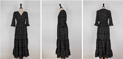 CHICWISH★シフォンドット柄カシュクールワンピース☆ ドット柄カシュクールロングワンピース シフォン | Shop.Daiv