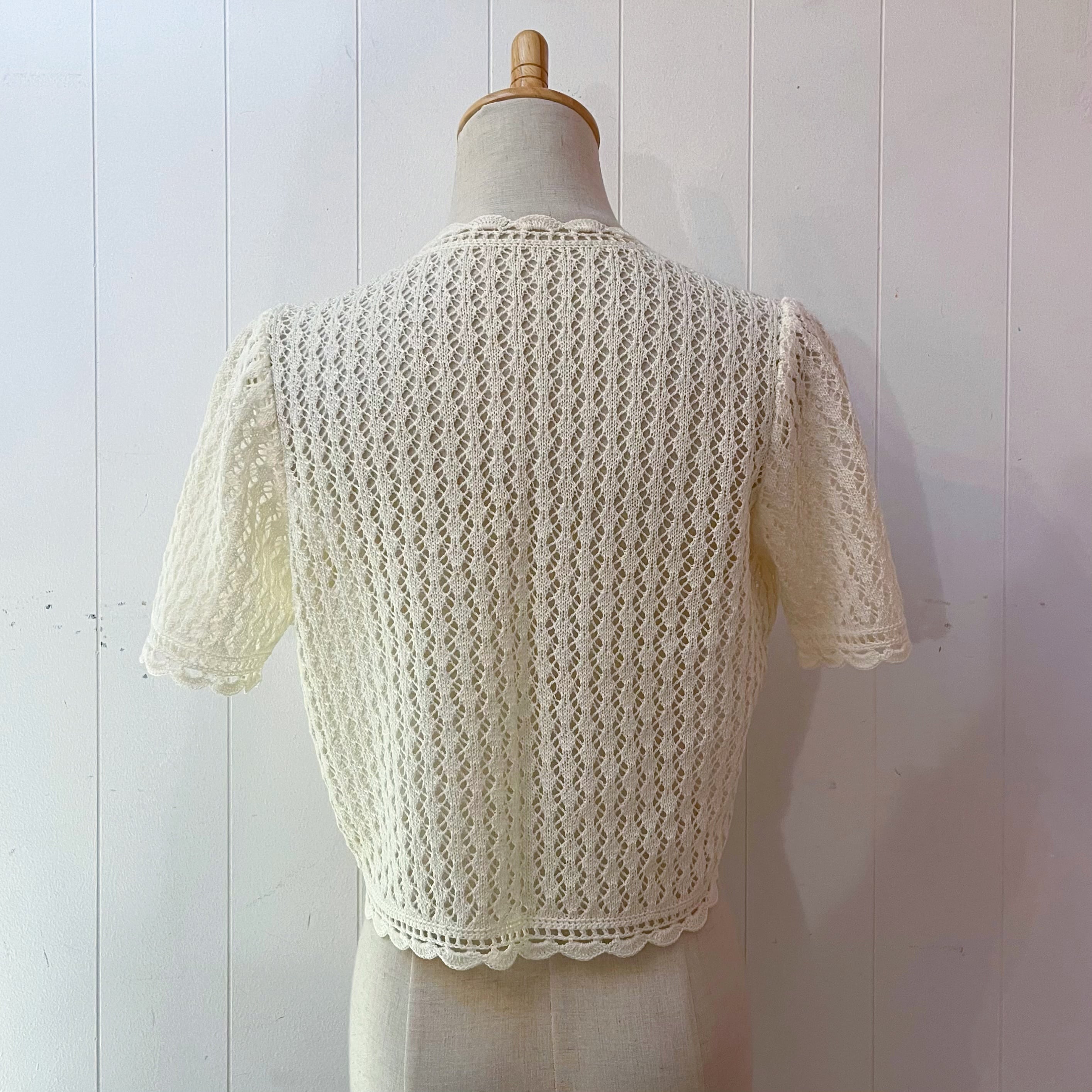 cream crochet knit bolero