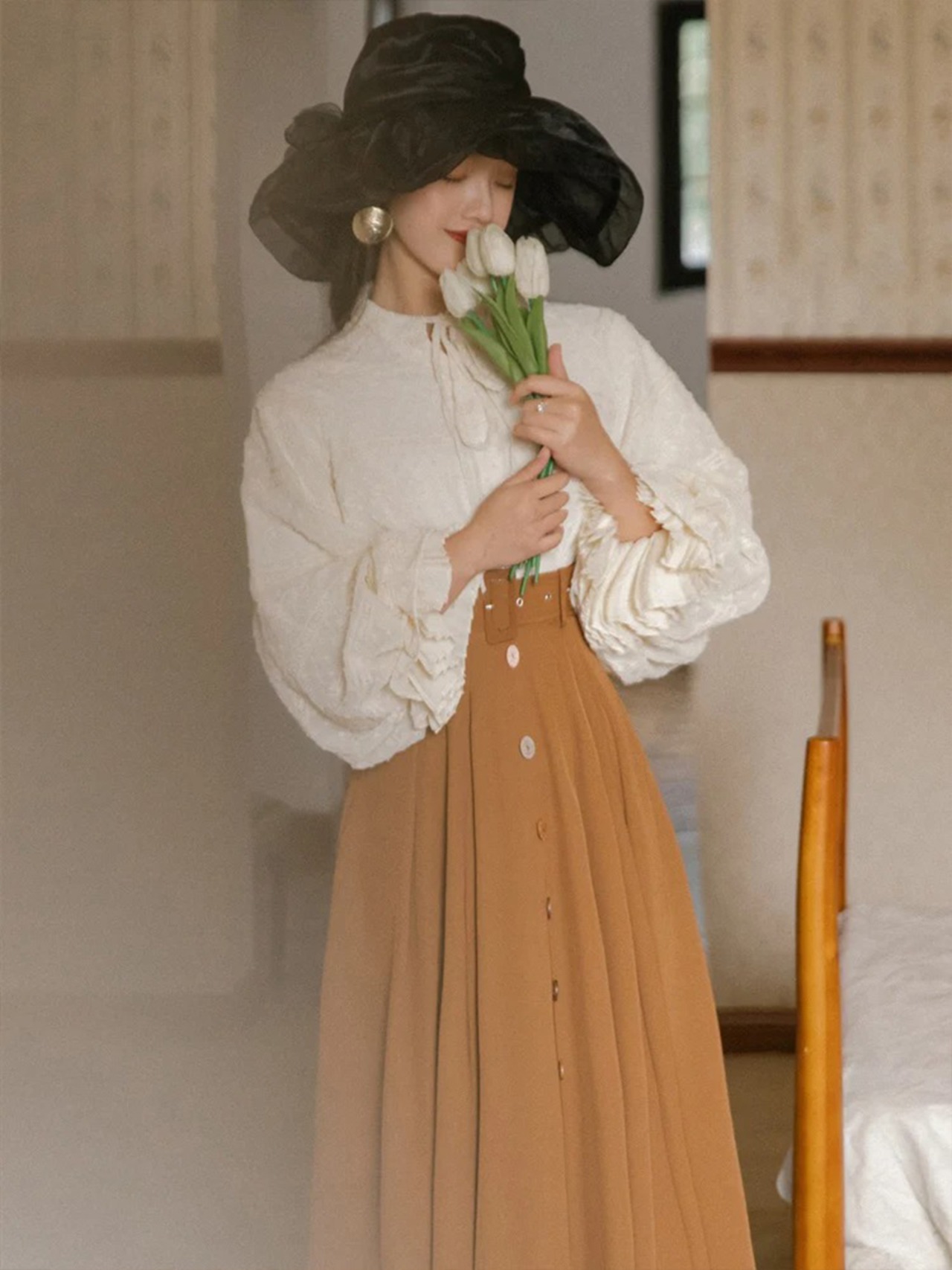 【0207】Bohemian Style Chiffon Long Sleeve 2 Piece Set