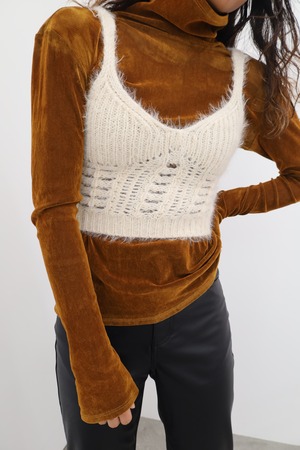 Fluffy knit bustier
