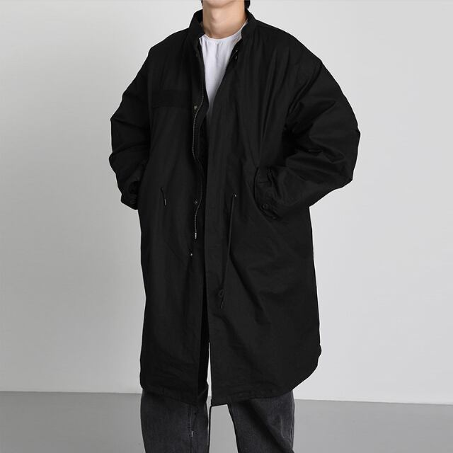 【予約販売】コート 無地 オーバーサイズ カーキ ブラック カジュアル シンプル 無地 防寒 お洒落 こなれ感 ベーシック 秋冬 M/L/XL