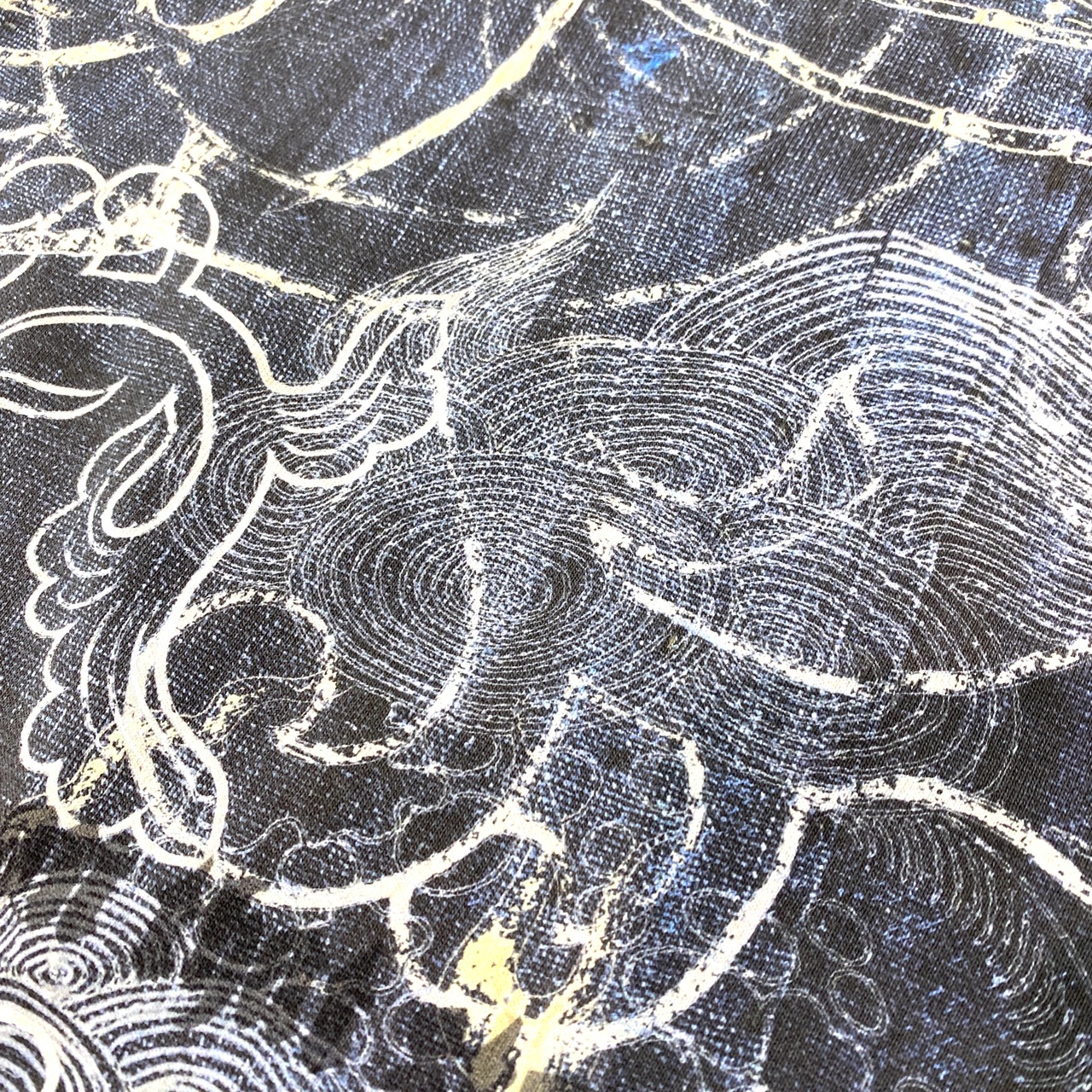 【tshirts191】L size  KIMONO &  print T-SHIRTS white