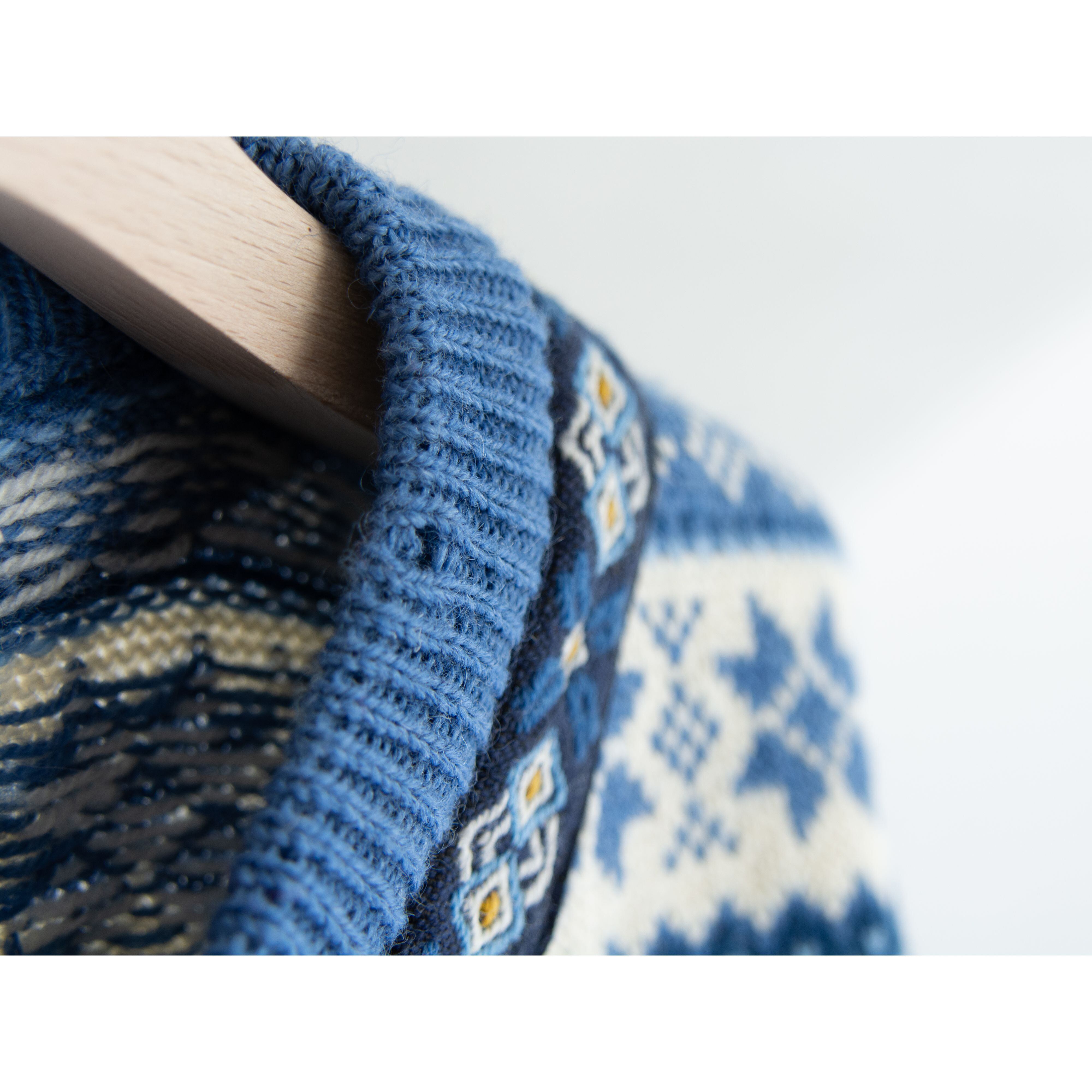 【FJORD】Made in Norway Nordic knit wool cardigan sweater（フィヨルド ノルウェー製 ノルディックウールニットカーディガン セーター）11c