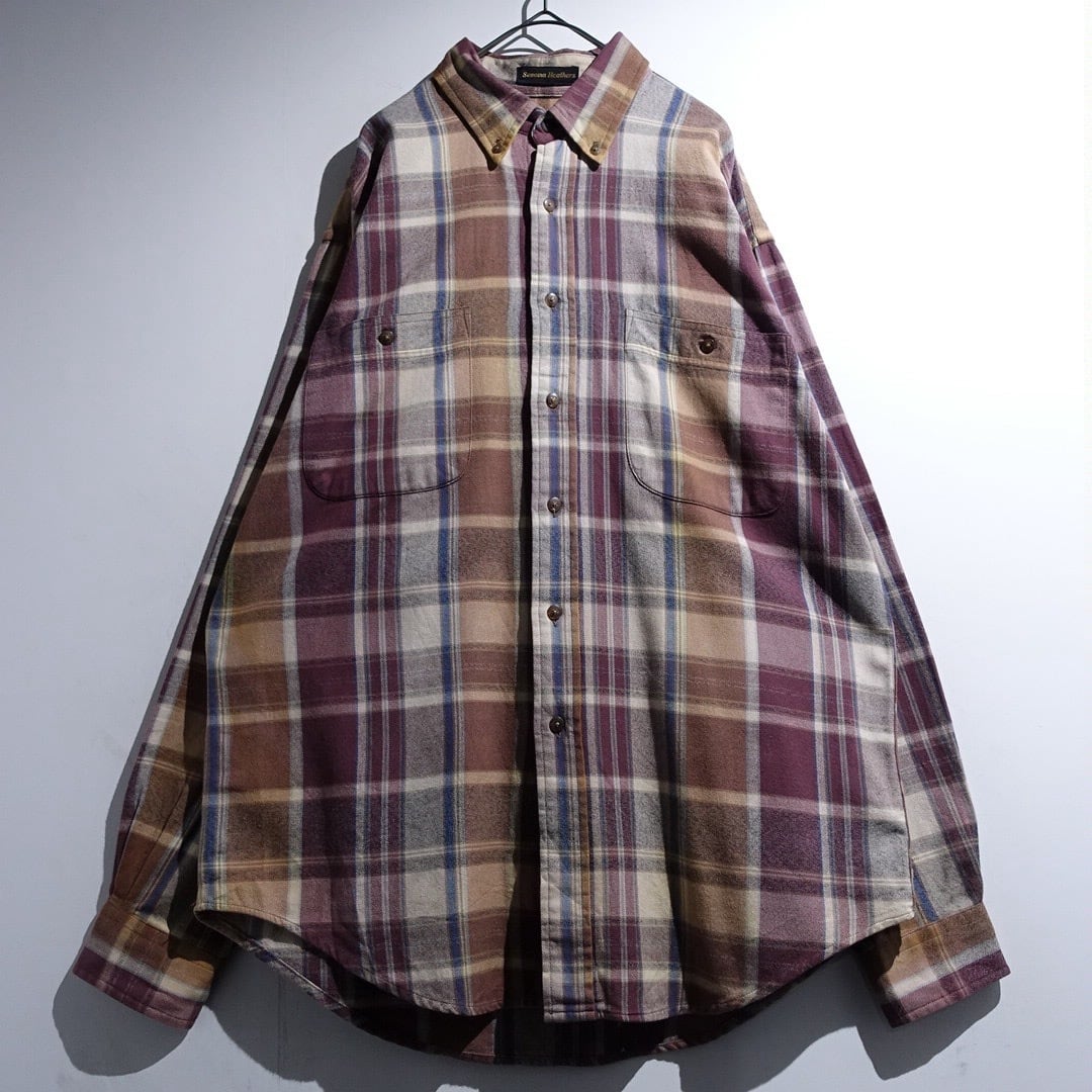 90s "Eddie Bauer" Multicolor Check Pattern Design Cotton Flannel Shirt