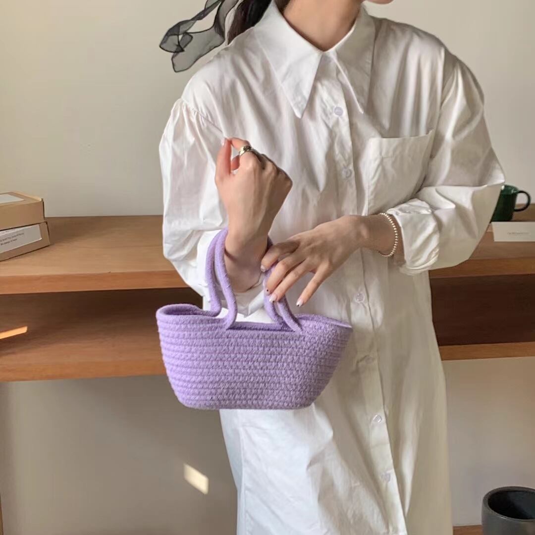 コットン バスケット型バッグ　AS48-0003