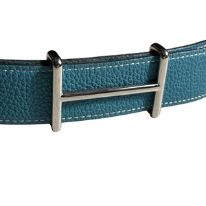 HERMES “blue jean” × black reversible leather belt