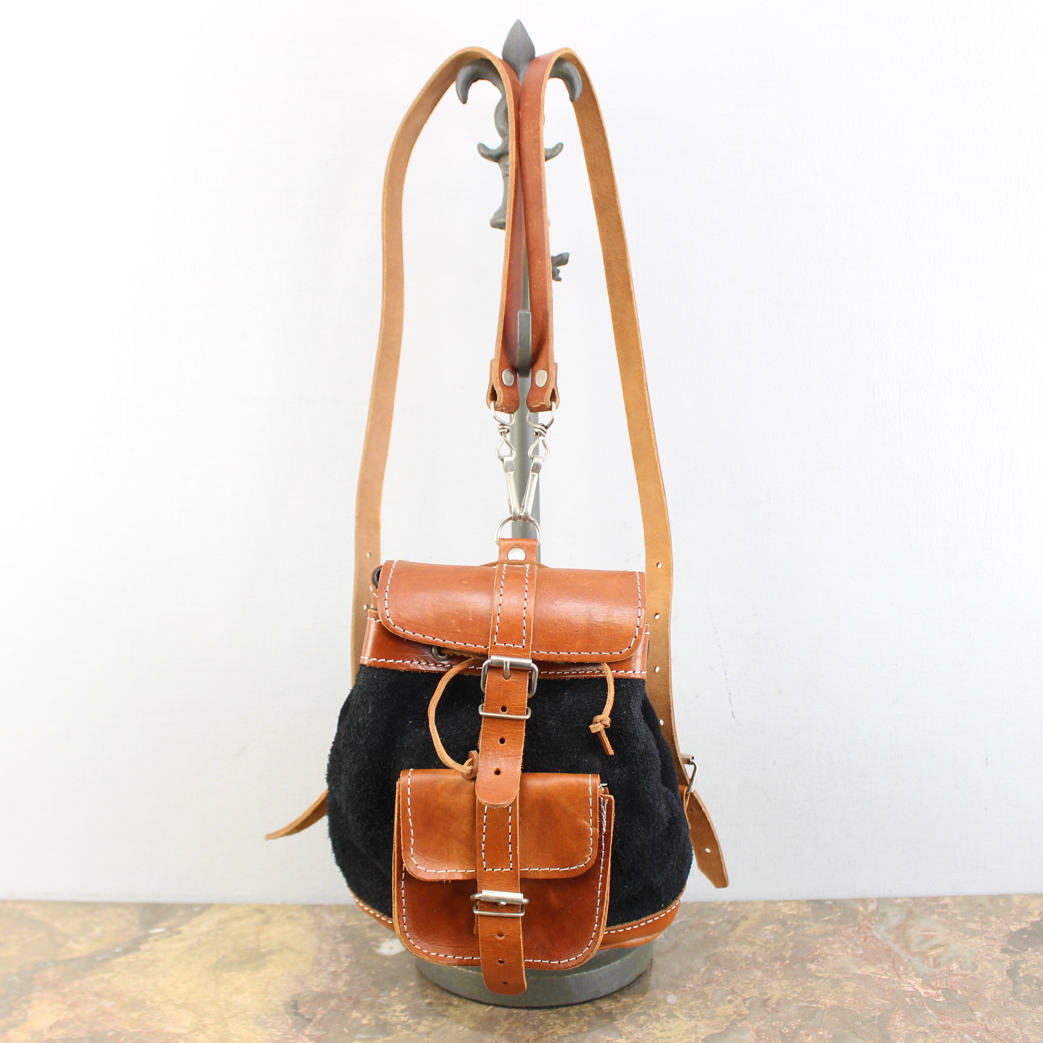 RETRO VINTAGE LEATHER MINI RUCK SUCK/レトロ古着レザーミニリュック