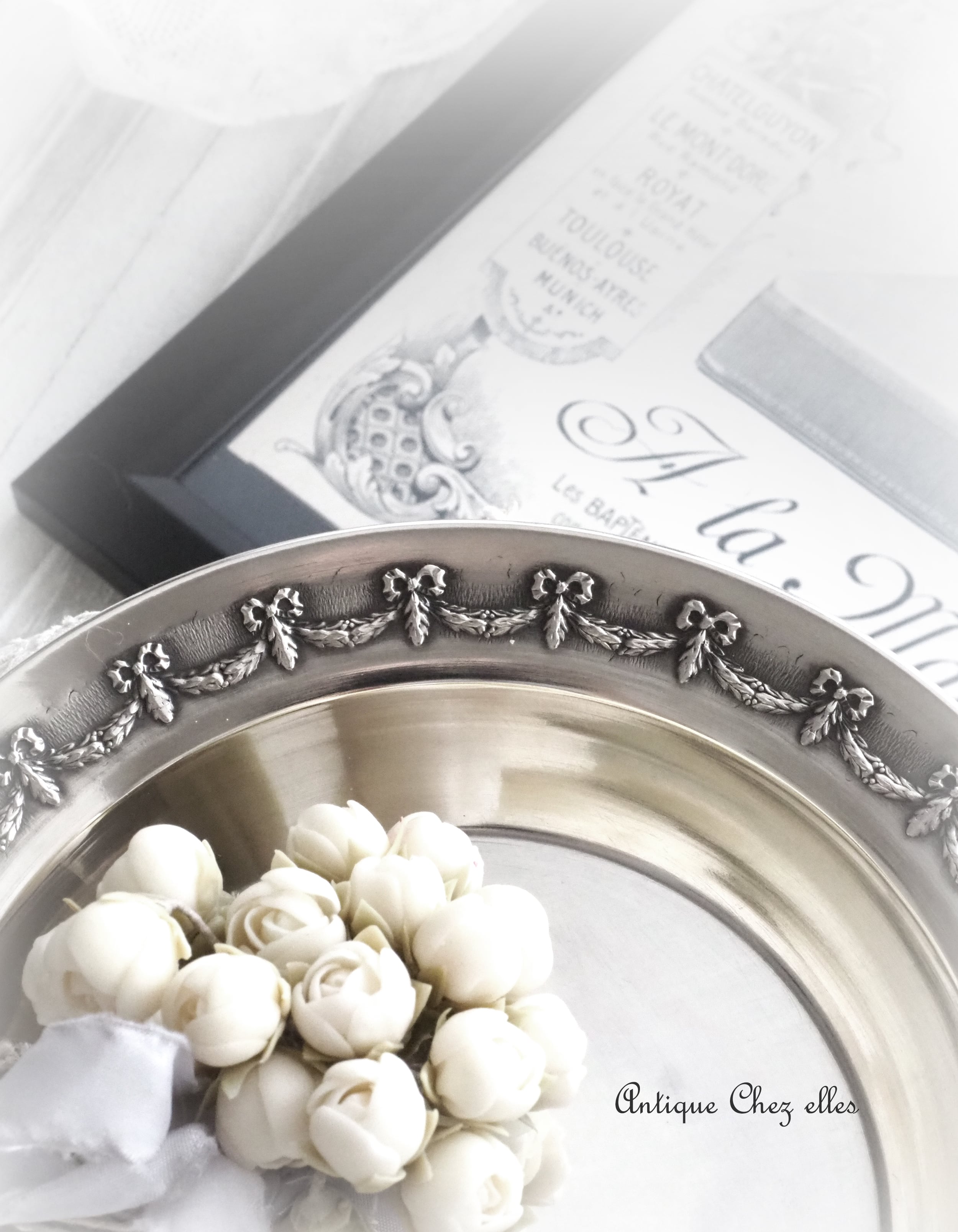 純銀製 リボンガーランドのディッシュ | Antique Chez elles シェゼル
