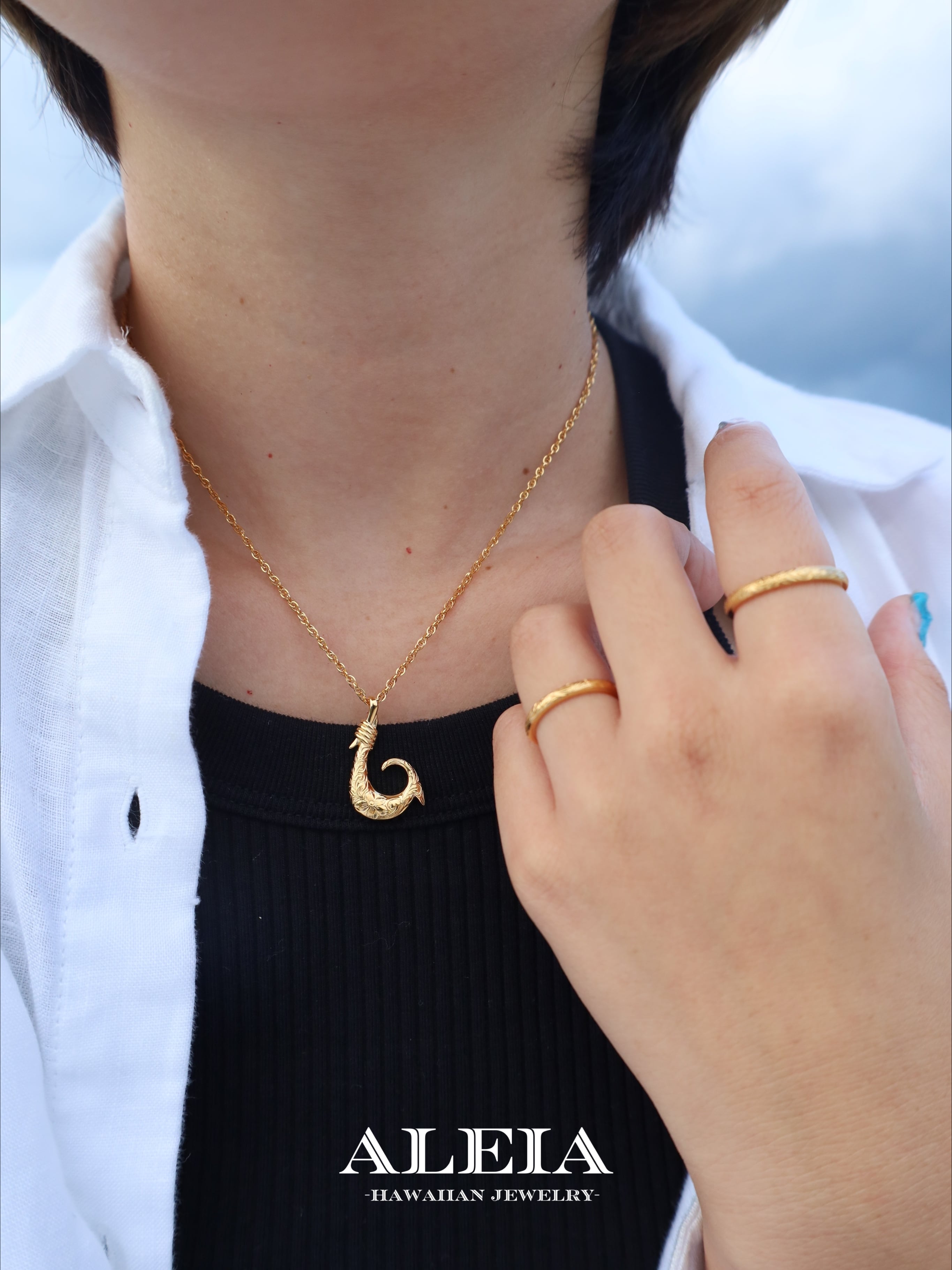 Fish Hook Necklace [316L] ハワイアンジュエリー | ALEIA【Hawaiian