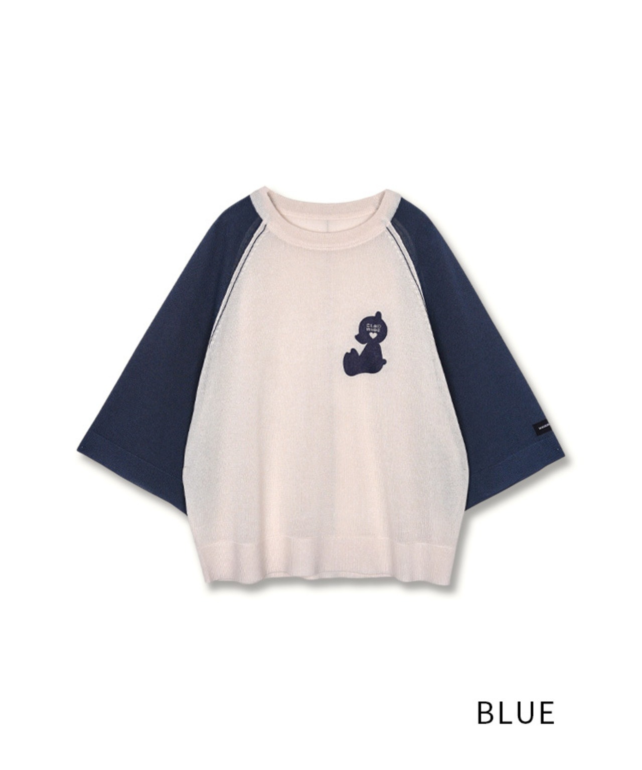 ベアープリントシアーニットTOPS (BLUE)　CQ-48148H