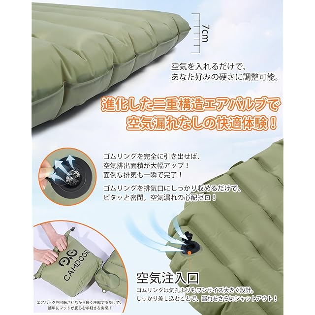 在庫セール』CAMDOOR 高R値6.8 インフレーターマット【4層断熱アルミ