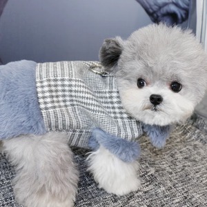チェックファーペットベスト【sam028】