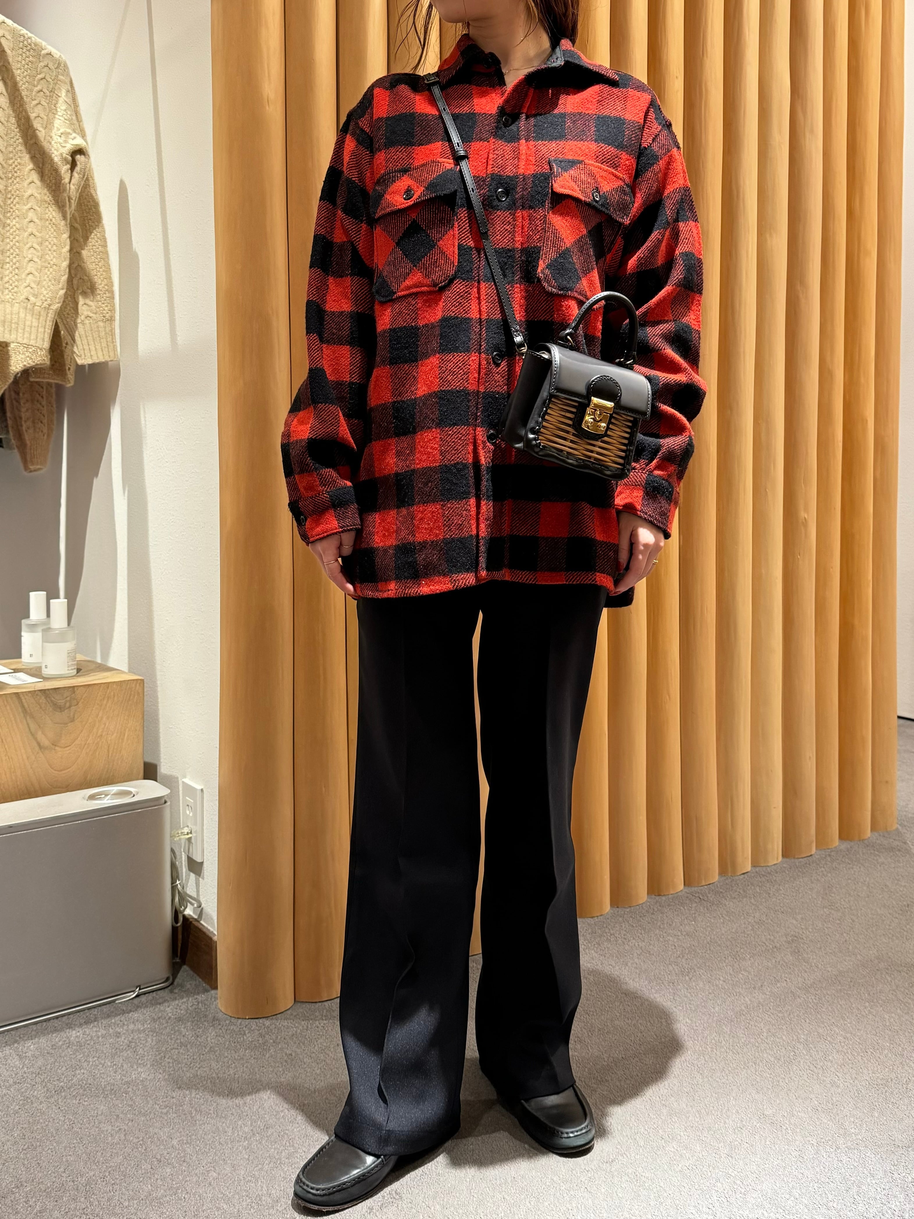 JK7-18 USED WOOL SHIRT JACKET -RED-✳︎