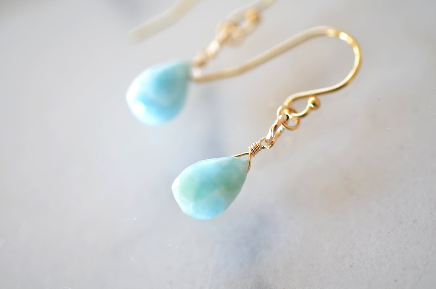 ラリマー*ドロップ＊ピアス【14kgf】 | Soukore（ソウコレ）