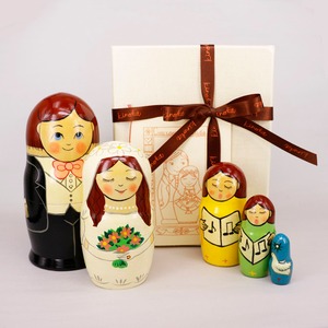 【木の香オリジナル】結婚式マトリョーシカ　5個型