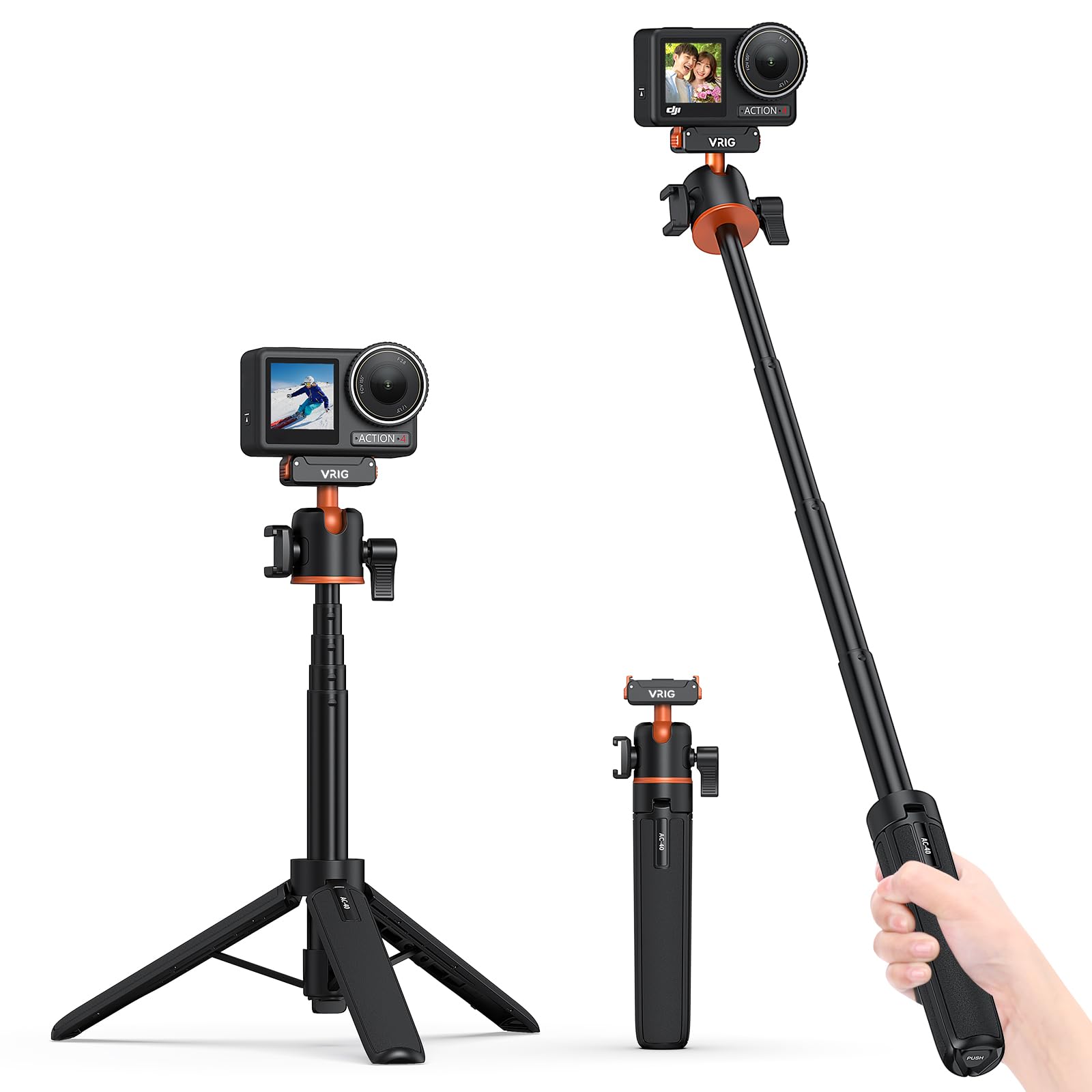 DJI Osmo Pocket 3用 三脚/自撮り棒/一脚兼用 136cm延長ポール/セルカ