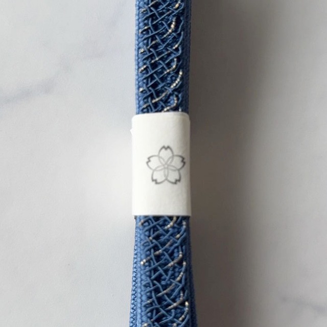 【和小物さくら・帯締め】瑠璃色　高麗網目レースリバーシブル帯締め　No.250624⑬